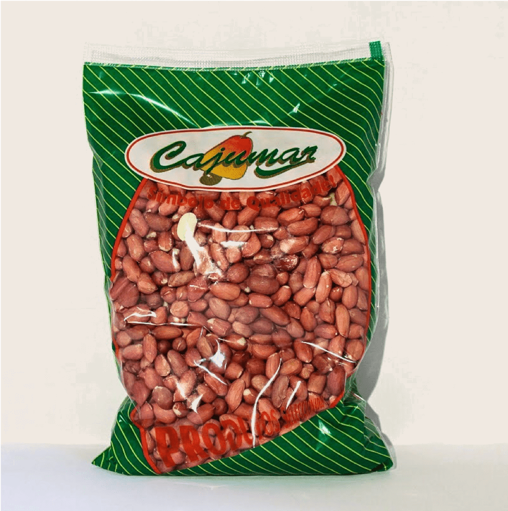 Amendoim Cru c/ pele vermelho Cajumar 500g.(Cacahuete crudo)