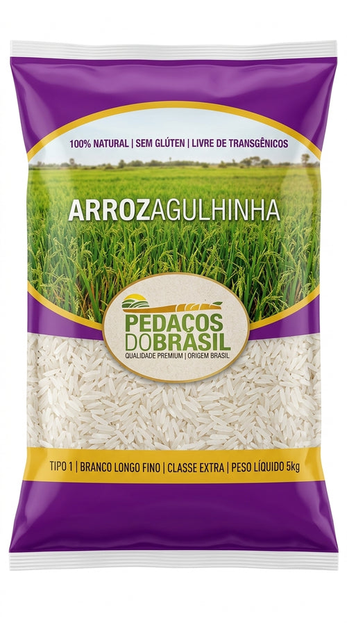 Arroz agulha Pedaços do Brasil 1kg.