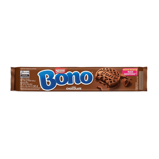 BISCOITO NESTLE BONO CHOCOLATE RECHEADO 90g.