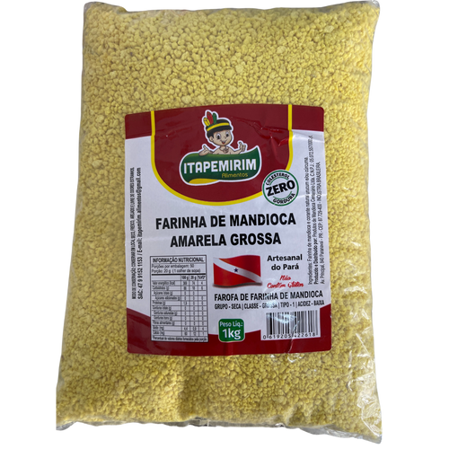 Farinha mandioca amarela grossa 1kg Itapemirim.