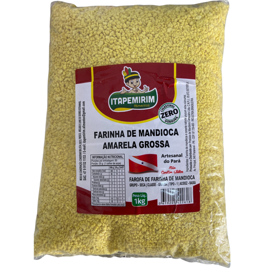 Farinha mandioca amarela grossa 1kg Itapemirim.