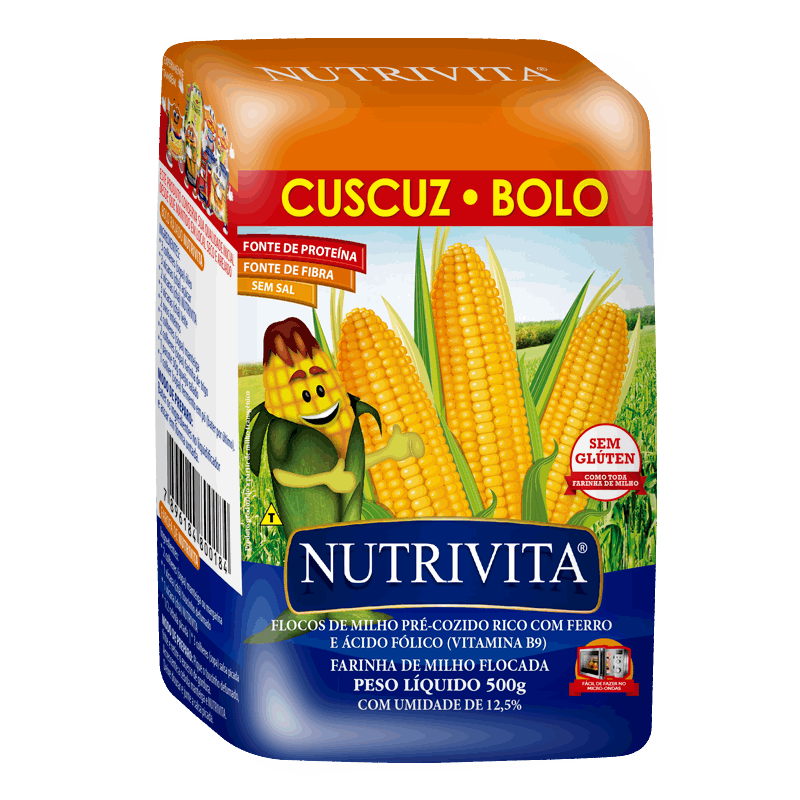 NUTRIVITA Flocos para Cuscuz 500g.(Copos de maíz)