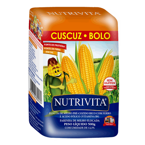 NUTRIVITA Flocos para Cuscuz 500g.(Copos de maíz)