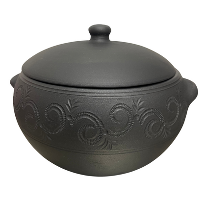Panela de barro preto Decorada 1l.moquequeira