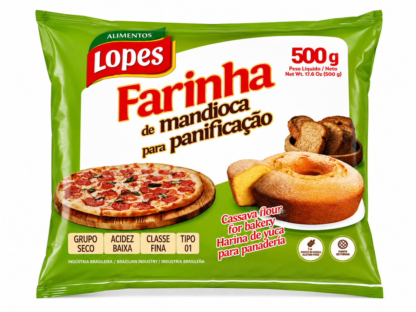 Farinha de Mandioca Panificavel López 500g (s/gluten)