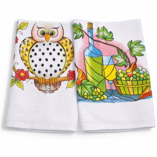 Pano de prato estampado varios. 40x65