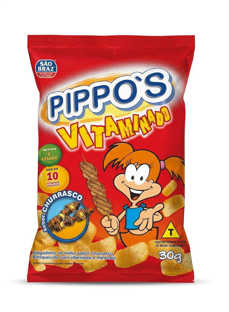 Salgadinhos Pippo's sabor Churrasco 30g.