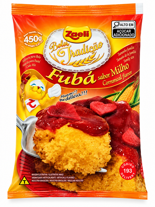 Mistura de Bolo Fubá zaeli 450g.