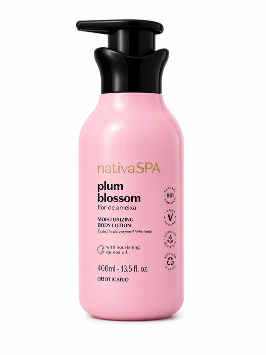 Nativa Spa Loção hidratante Flor de Ameixa Oboticario 400ml.
