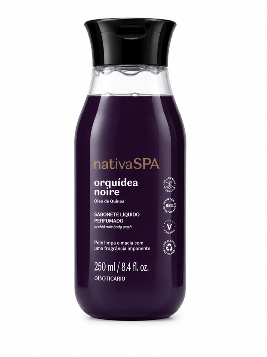 Sabonete líquido perfumado Orquídea Noire Oboticario 250ml.