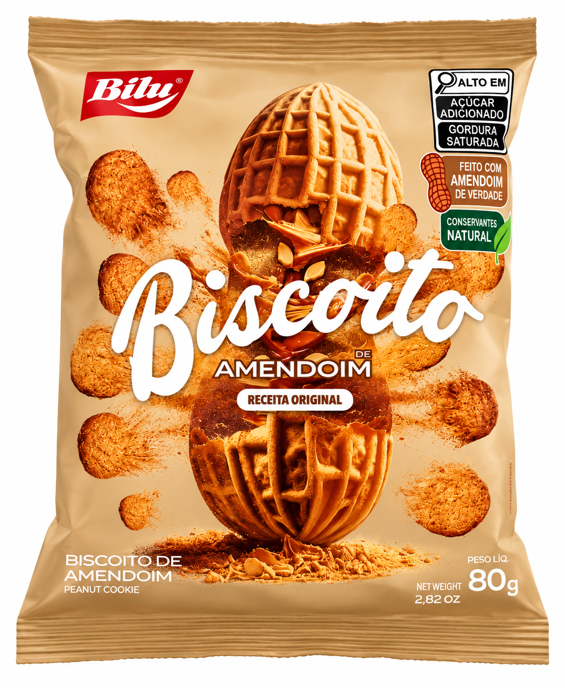 Biscoito Amendoim Bilu 80g.