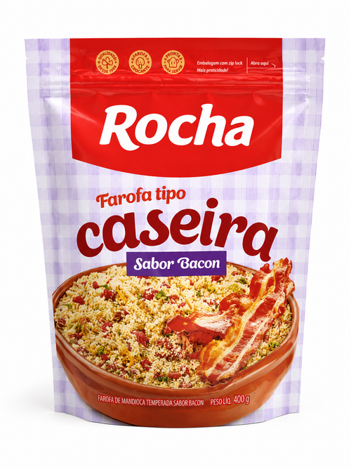 Farofa Mandioca tipo casería Sabor Bacon Rocha 300gr.