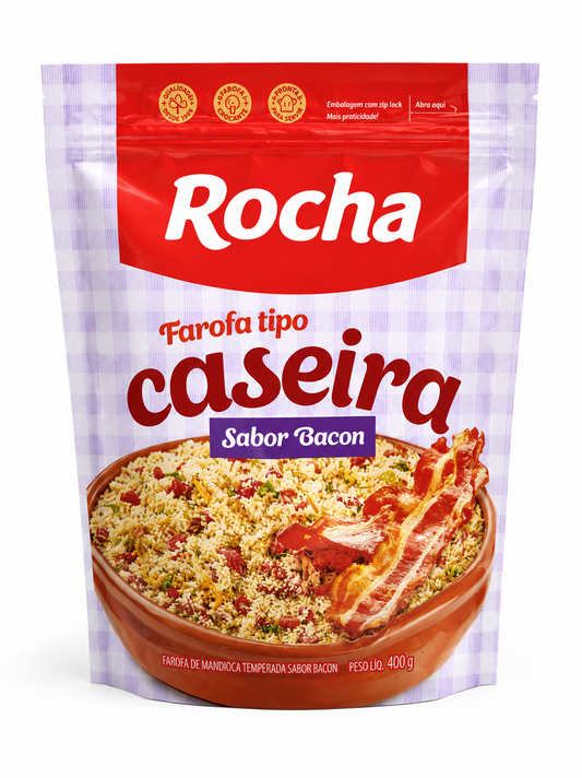 Farofa Mandioca tipo casería Sabor Bacon Rocha 300gr.