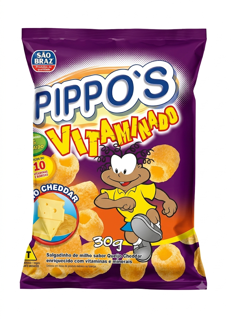Salgadinhos Pippo's sabor queijo cheddar 30g
