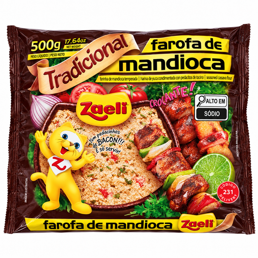 Farofa Pronta tradicional Zaeli 500g.