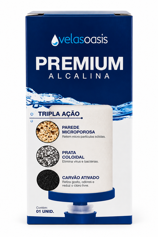Vela filtro de barro Tripla ação oasis