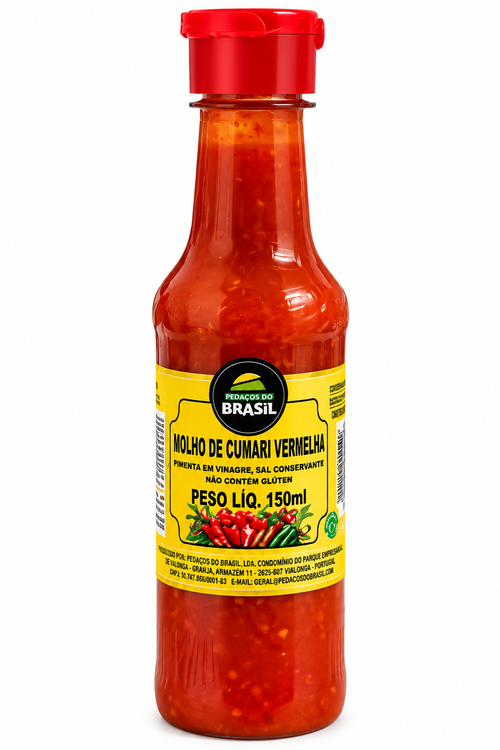 Molho de Pimenta  Cumari vermelha 150ml pedaços do brasil