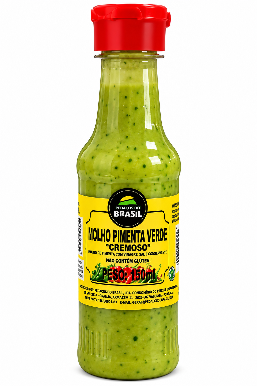 Molho de Pimenta  Verde cremoso 150ml pedaços do brasil