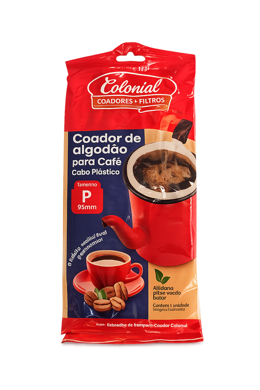 Coador de algodão para café cabo plástico colonial.