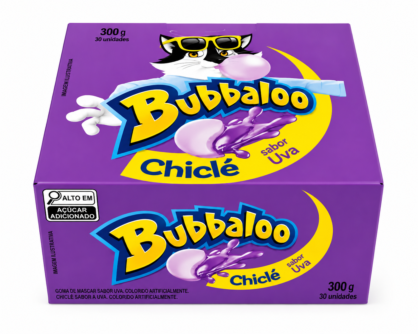 Chicle Bubbaloo Uva  caixa 300gr.