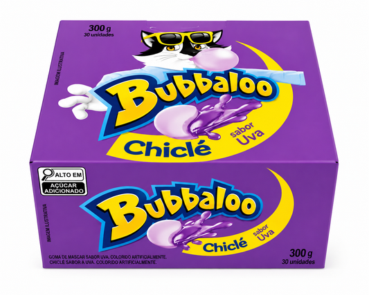 Chicle Bubbaloo Uva  caixa 300gr.