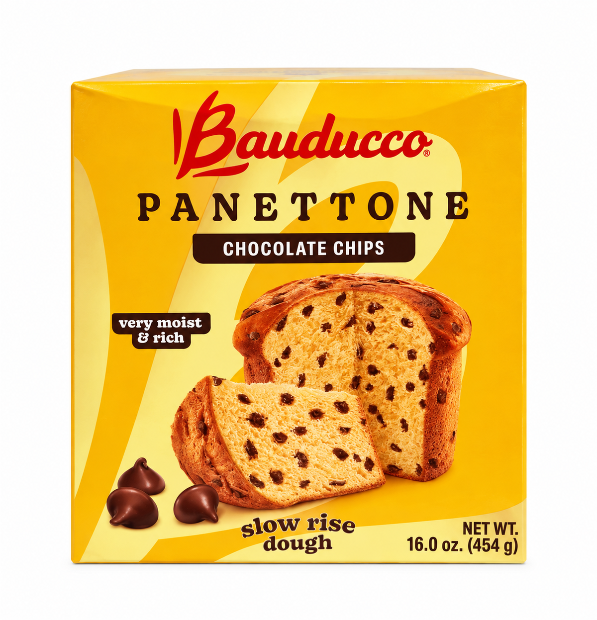 Panetone chocolate Bauducco 454g.
