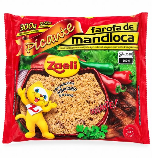 Farofa de Mandioca Picante Zaeli 300g.