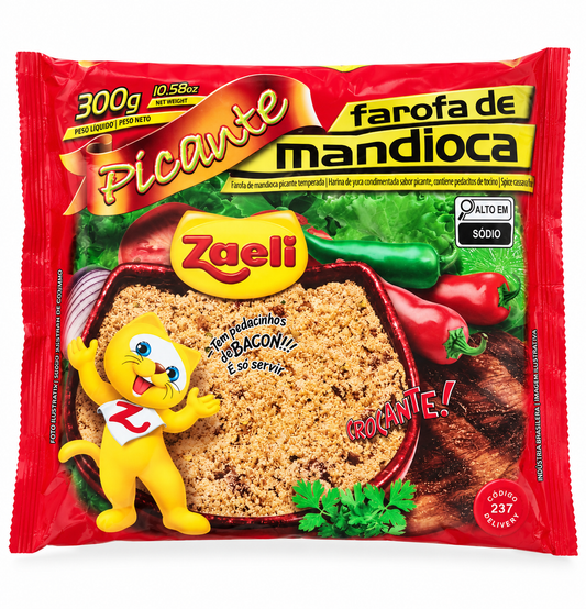 Farofa de Mandioca Picante Zaeli 300g.
