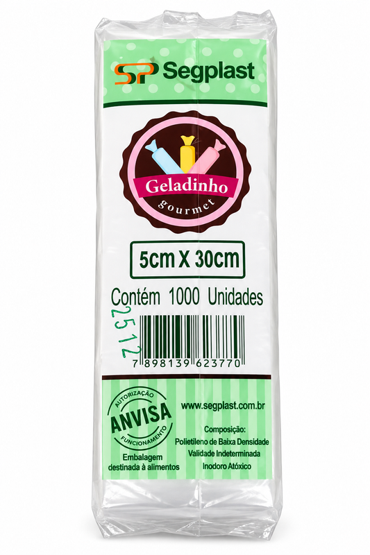 Saco plástico para Geladinho Gourmet.