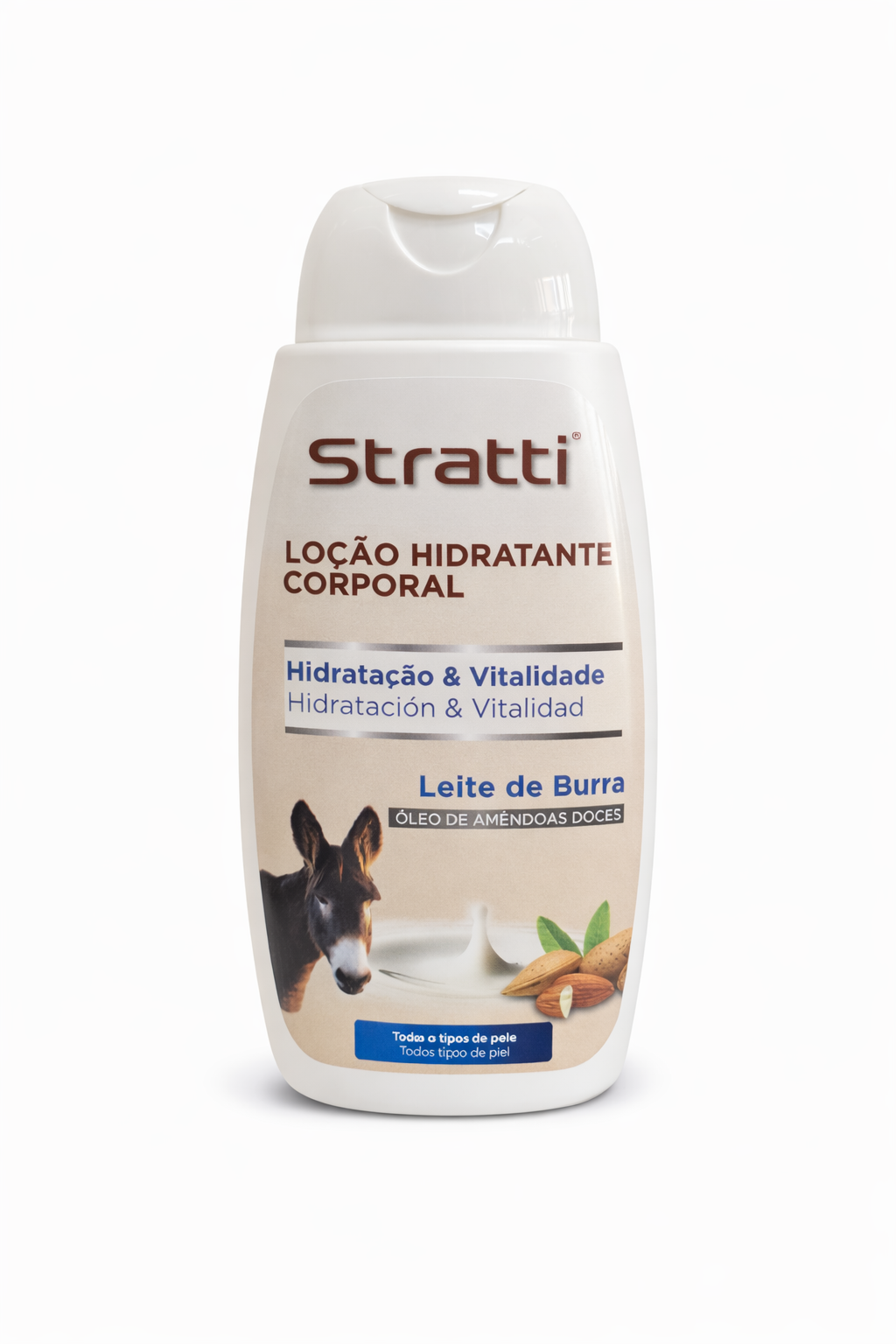 Loção Hidratante corporal Leite de Burra amêndoas doce 400ml.