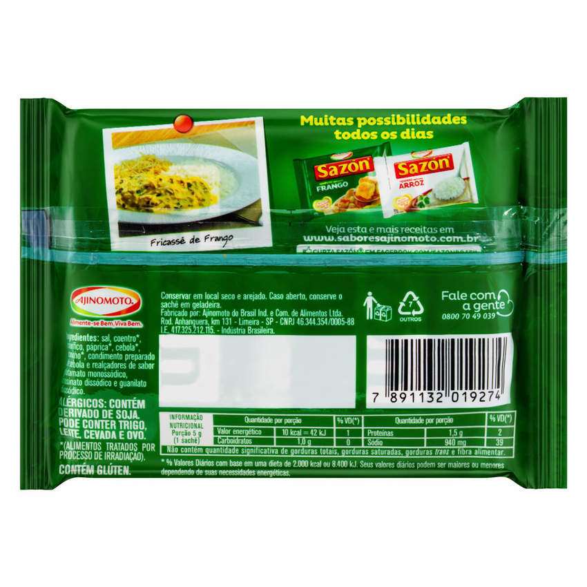 AJINOMOTO Tempero Sazón Verde para Frango 60g.(Sazonador aliño para pollo)