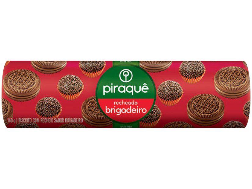 BISCOITO RECHEADO BRIGADEIRO PIRAQUÊ 160g.(Galletas rellenas)