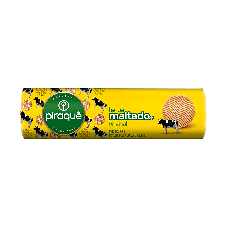 BISCOITO LEITE MALTADO PIRAQUÊ 160 g.(Galletas)