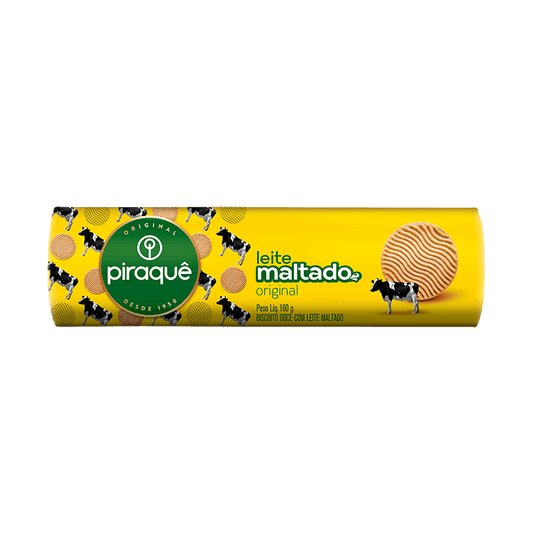 BISCOITO LEITE MALTADO PIRAQUÊ 160 g.(Galletas)