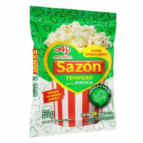 Tempero para Pipoca Cebola Molho Sazón 60g.(Tempero de cebola para pipoca)